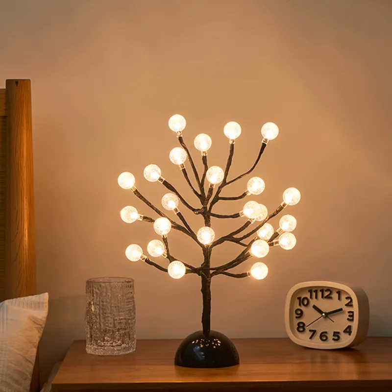 36cm led artificiale illumina i rami dell'albero della palla lampadina del fiore decorazione a batteria per la stanza