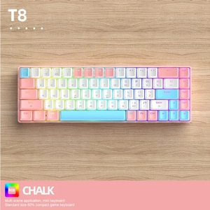 Teclado mecánico T8 RGB, teclas luminosas, teclado para juegos con cable, retroiluminación USB para tableta, ordenador portátil, Gamer, 68 teclas, TYPE-C - Product Image 6