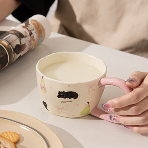 New Arrival Cute Cat Ceramic Coffee Mug Cartoon Big Ear Home Office Drinking Water <strong>Cup</strong> - Product Image 2