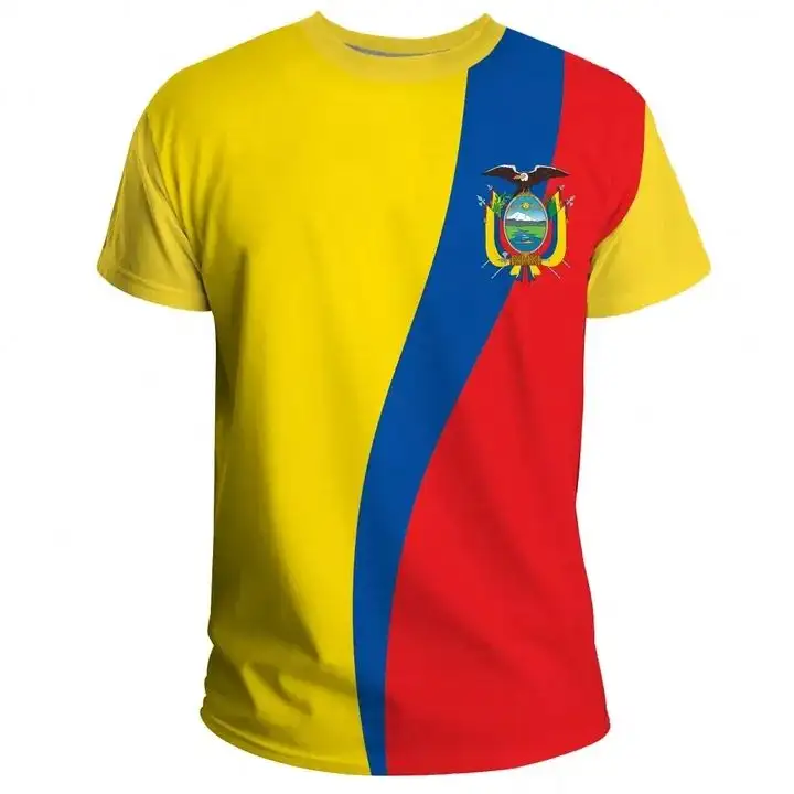 Cheap Price Ecuador Flag Pattern Oversized T Shirt For Boys Personalized Custom logo Blank T Shirt Men's Wholesale T-shirts