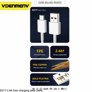 Producción personalizada de fábrica compatible con todos los teléfonos Android carga rápida USB a tipo C Cables DE DATOS USB tipo C - Product Image 4