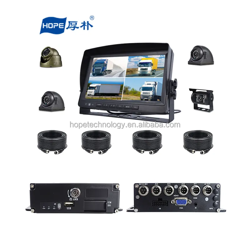 HOPE 720P 1080P Professional Car Truck Bus CCTV Surveillance System IR Camera SD Card Vehicle MDVR