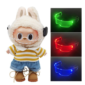 高品質9 cm LEDカラーチェンジ人形<span class=keywords><strong>BJD</strong></span>女の子小さなぼろ人形透明おもちゃメガネプラスチック素材