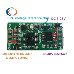 4-20MA DC 12V 2ch 0-20MA Current <strong>Analog</strong> Acquisition RS485 Modbus RTU ADC <strong>Module</strong> for PLC Instrumentation measurement