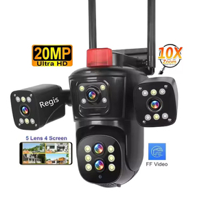 Cámara DE SEGURIDAD IP inalámbrica con zoom óptico de cinco lentes, 10K, 20MP, wifi, visión nocturna en color, Red, cámara IP
