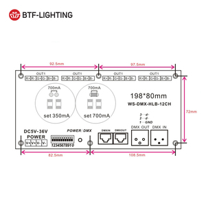 Corriente constante HLB 12ch 3ch RGB 4ch rgbw atenuador placa controladora ánodo común DMX512 decodificador - Product Image 5