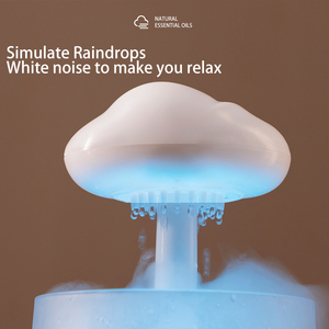 Pengharum Udara Aroma Terapi Portabel Bentuk Awan Hujan dengan Lampu Malam, White Noise, dan <span class=keywords><strong>Diffuser</strong></span> Minyak Esensial untuk Tidur dan Relaksasi, USB, Plastik - Product Image 5