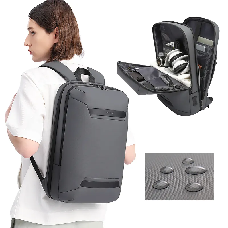 BANGE nuovo design 15.6 pollici usb notebook all'ingrosso uomo poliestere business bag viaggio zaino per laptop impermeabile personalizzato