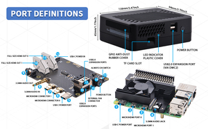 Изготовленный на заказ OEM ODM Raspberry Pi 4 Модель B Raspberry Pi 4B Корпус Корпуса Pi 4 с вентилятором радиатора