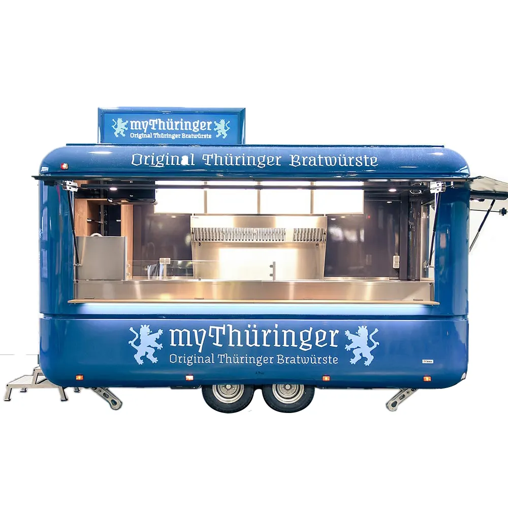 New Type Street Selling Coffee Van Catering Cart Burgers Fries Ice Cream Bus Mobile Food Truck