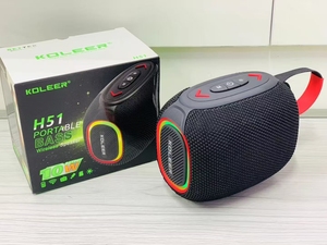 Altavoz KOLEER inalámbrico portátil Blue Tooth 10W HD soporte de sonido tarjeta TF U disco TWS función RGB luz impermeable diseño duradero - Product Image 6
