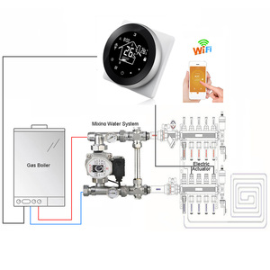 Thermostat Temperatur regler Runde Form Touchscreen WIFI Thermostat Fußboden heizung Drahtloser Raum thermostat Wochen programm - Product Image 6