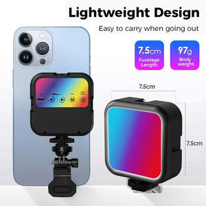 ไฟวิดีโอสี RGB LED แบบพกพาน้ำหนักเบาขนาดเล็กชุดบันทึกเสียงวิดีโอการประชุมทางโทรศัพท์คอมพิวเตอร์สมาร์ทโฟน - Product Image 3