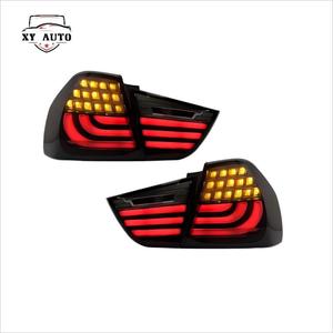 ชุดไฟท้าย LED E90สำหรับรถ BMW 3-2008ชุดสายไฟเบอร์ออปติก i318 i320สภาพใหม่12V สีเลนส์สีแดงใส - Product Image 3