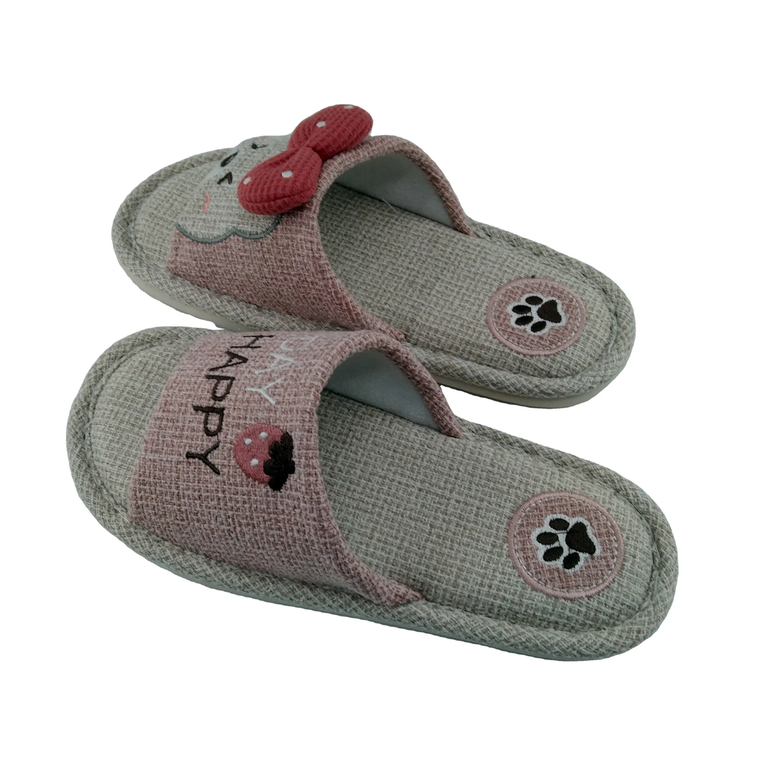 Wholesale Designer Women Slides Sandals Slippers For Women Home Hemp linen Summer Slippers For Women 2022