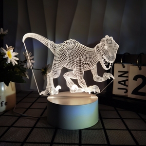 2024 nuovo Design luce notturna preferita per bambini dinosauri natalizi 3D luce notturna con telecomando - Product Image 6