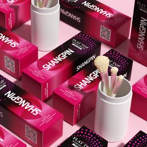 OEM pembe çok renkli kozmetik karton kutu kutu özel tasarım kare yuvarlak şekil makyaj araçları kozmetik fırça hediye paketi kutusu - Product Image 6