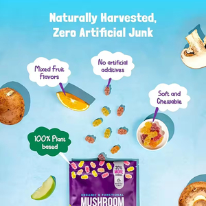 Özel etiket güçlü karmaşık mantar Gummies 7 Blend mantar erkekler kadınlar için beyin güçlendirici bağışıklık destek enerji - Product Image 5