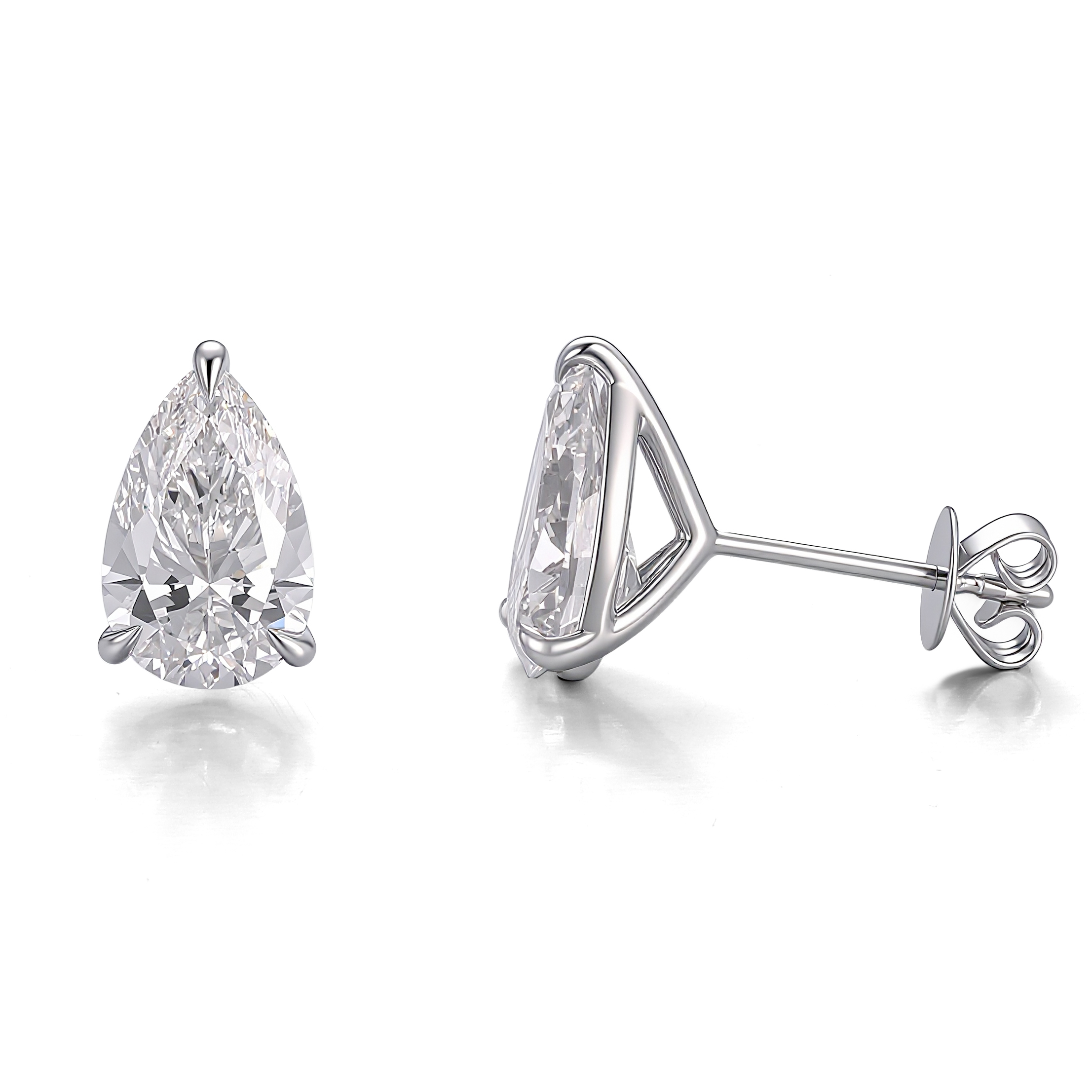 18k white gold lab diamond earring
