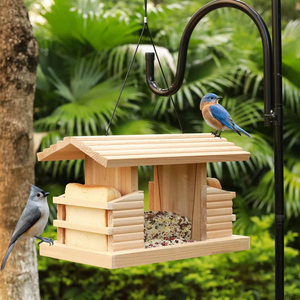 Natuurlijk Hout Boom Ophangen Vogel Feeder Outdoor Wilde Vogels Feeders - Product Image 5