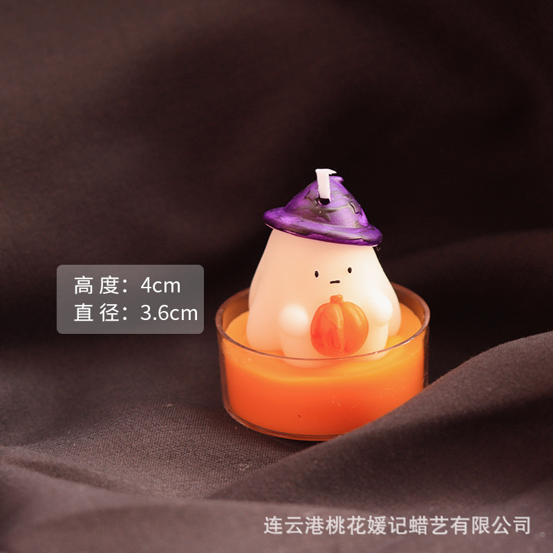 Bougie à thé fantôme chapeau violet
