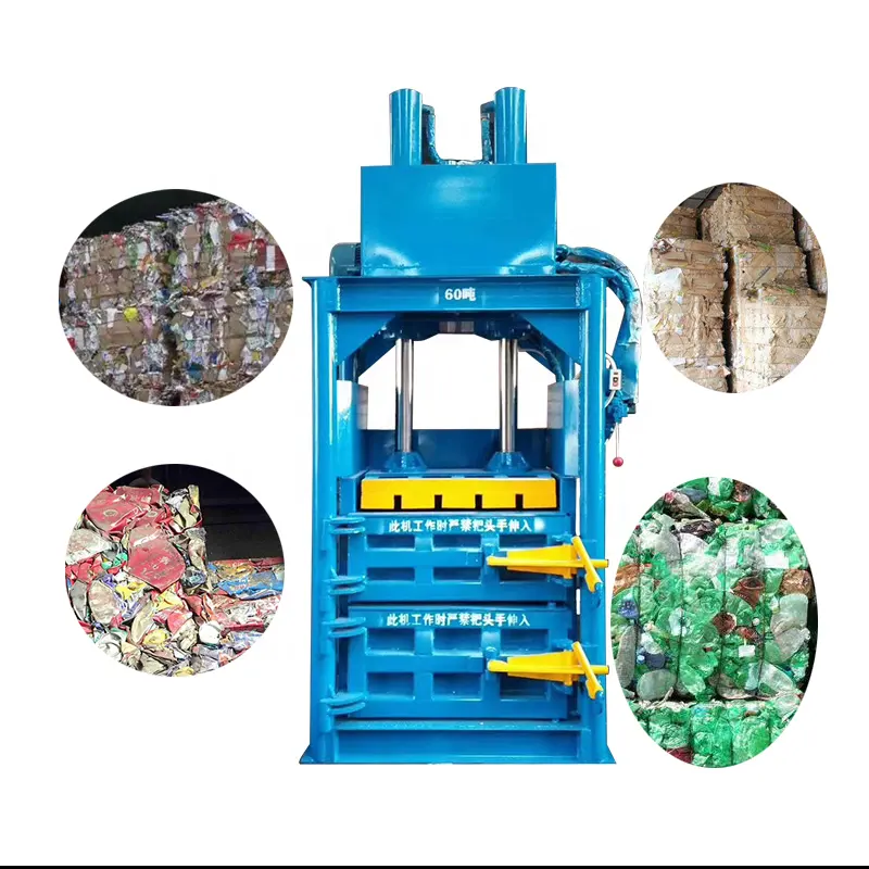 Compactador de prensa hidráulica vertical de 10-120 toneladas de suministro de fábrica SJB para máquina empacadora de ropa usada