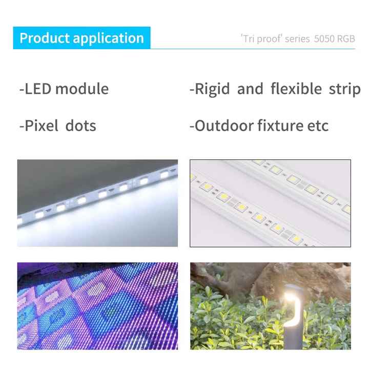 Produsen Cina chip led Epistar 0.5w 5050 rgb chip led smd untuk modul strip cahaya LED