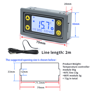 Módulo controlador de temperatura de alta precisión, WIFI remoto, aplicación de calefacción y refrigeración, colección de temperatura, 1 unidad