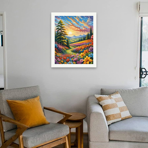Yetişkinler için sayılar kiti tarafından peyzaj boya-DIY renkli kır çiçeği vadisi ve gündoğumu 16x20 inç, çerçevesiz sanat hediyeler - Product Image 4