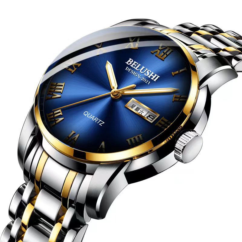 BY-556 BAOYAN gold shell blue surface gold nail steel belt
