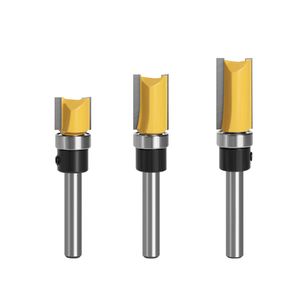 1/4 inç Shank gömme Trim yönlendirici Bit desen Bit üst alt rulman 3/4 "bıçak şablon ahşap freze kesici - Product Image 1
