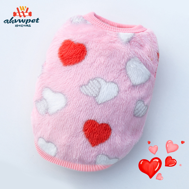 Milk dog sans manches avec plusieurs petits coeurs roses