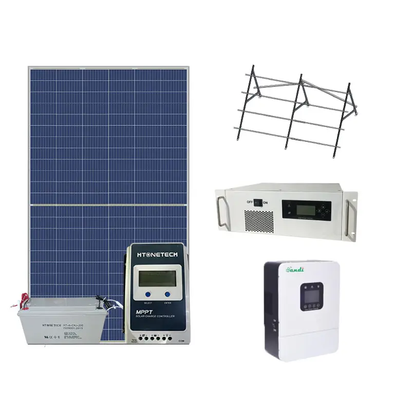 Sistema Solar híbrido sin red, Kit de almacenamiento de batería de 8KW, 10KW, 12KW y 15KW con inversor híbrido