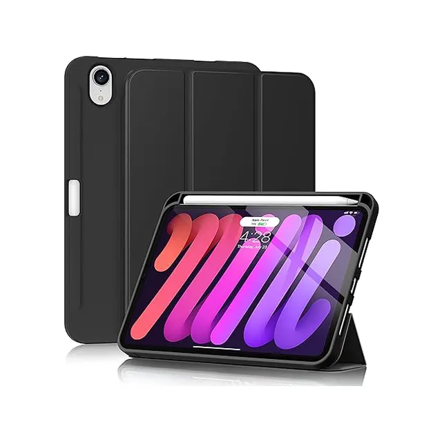 Capa para o iPad Mini 6 de 6a Geração Capa em 2021 com porta-lápis e Auto Sleep/Wake para iPad Mini 6a Geração 8.3 polegadas