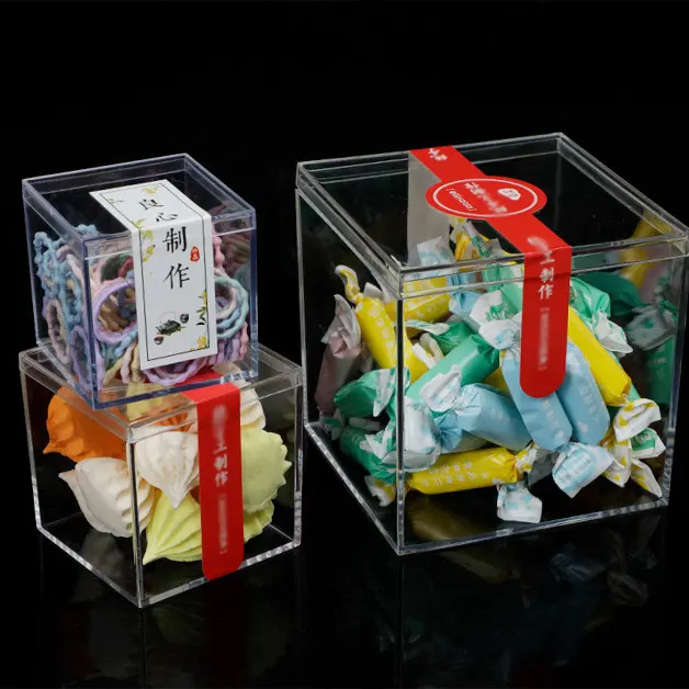 Caixa de plástico transparente para doces, caixa de armazenamento extra grande com tampas