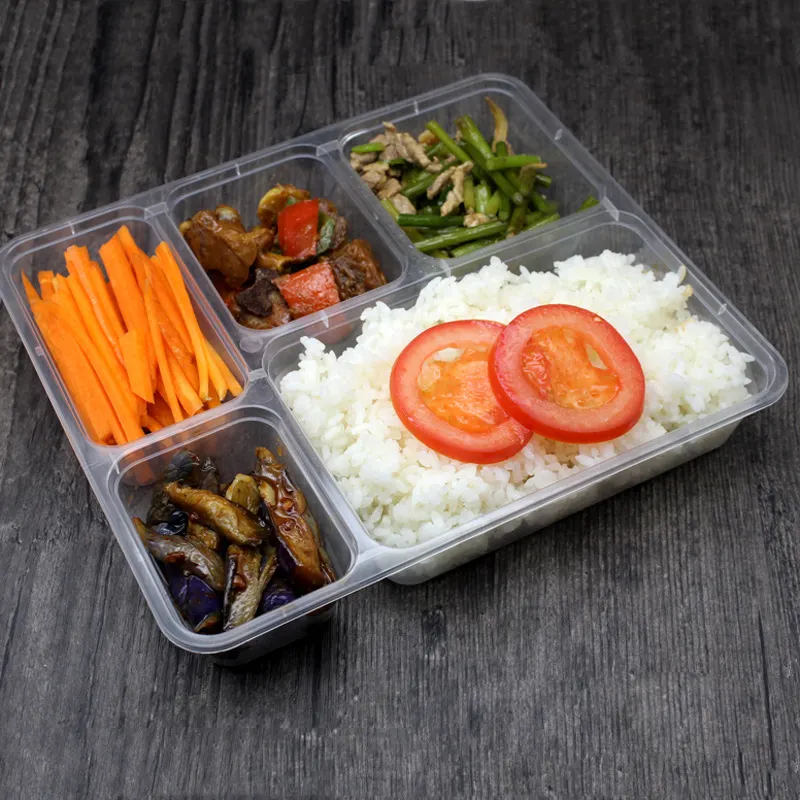 Prezzo di fabbrica usa e getta 2 scomparti 3 scomparti in plastica portare via il contenitore per alimenti Bento Lunch Box