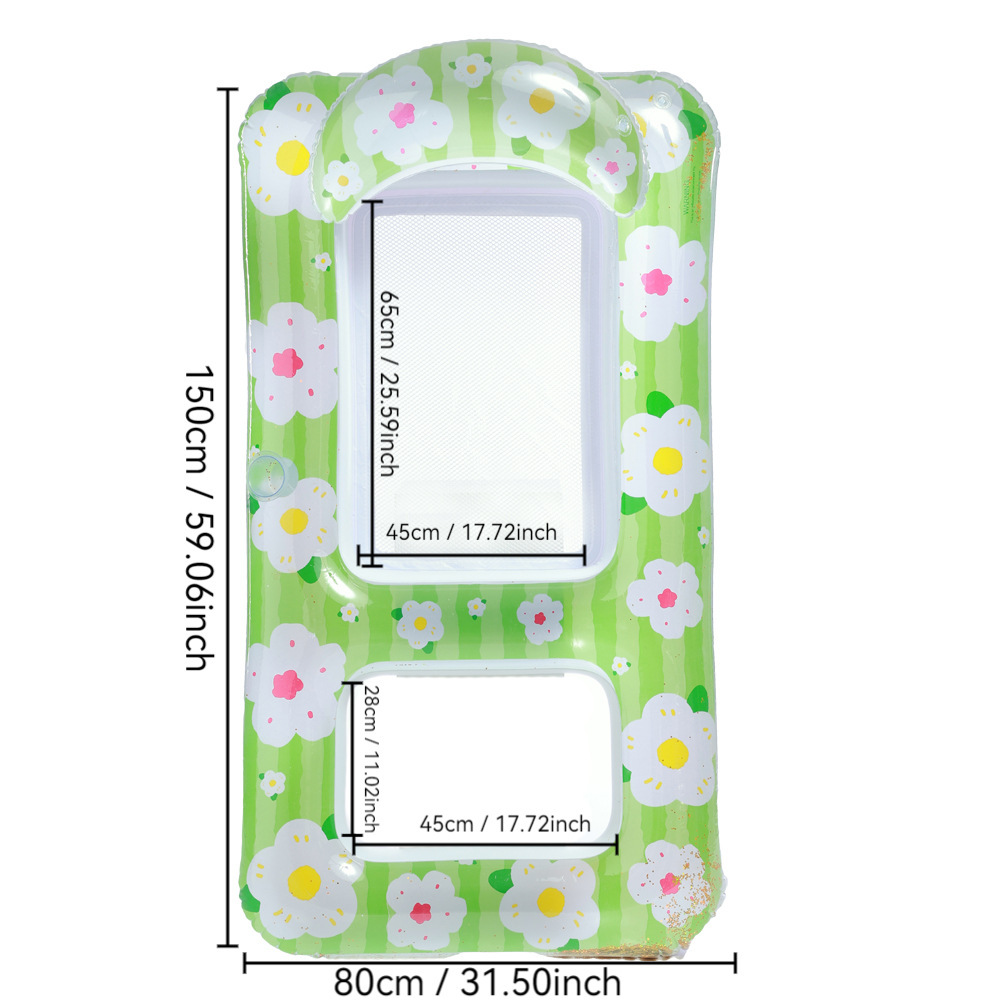 Dual-use-sequin lime small-flower backrest floating bed