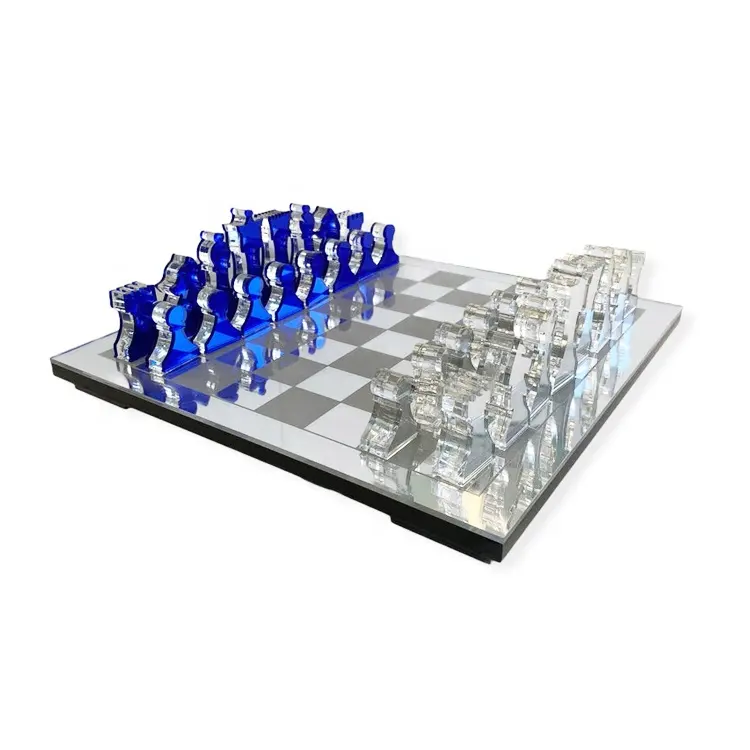 Jeu de société d'échecs en acrylique, 3D, cadeau d'anniversaire, jeu de famille, moderne