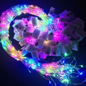 Cadena de luces LED de alambre de cobre, luz de cadena multicolor intermitente de tres funciones, decoración de caja de regalo de flores de Navidad - Product Image 1