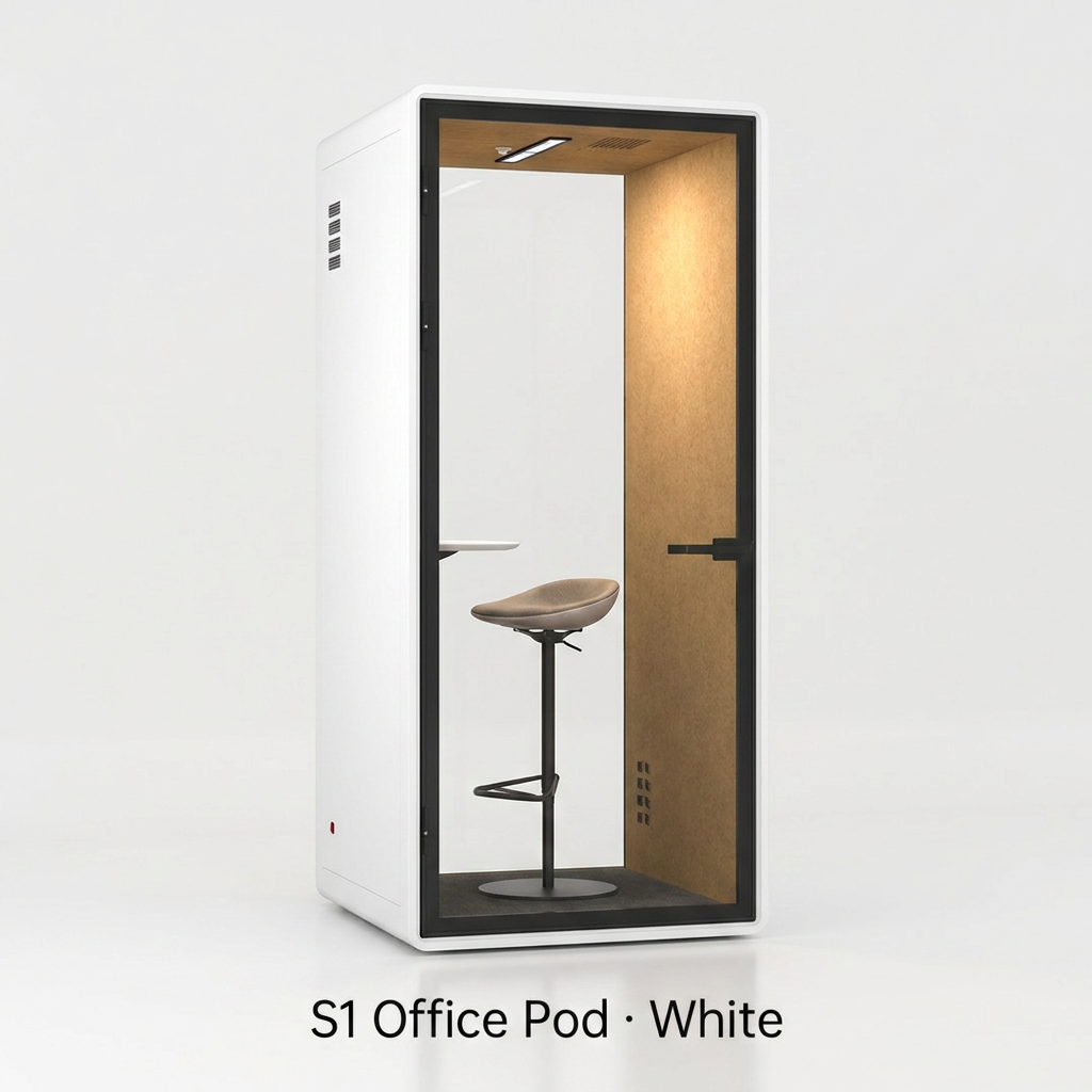 Cabine de bureau insonorisée pour 1 personne - Acoustique 30 dB - Blanc