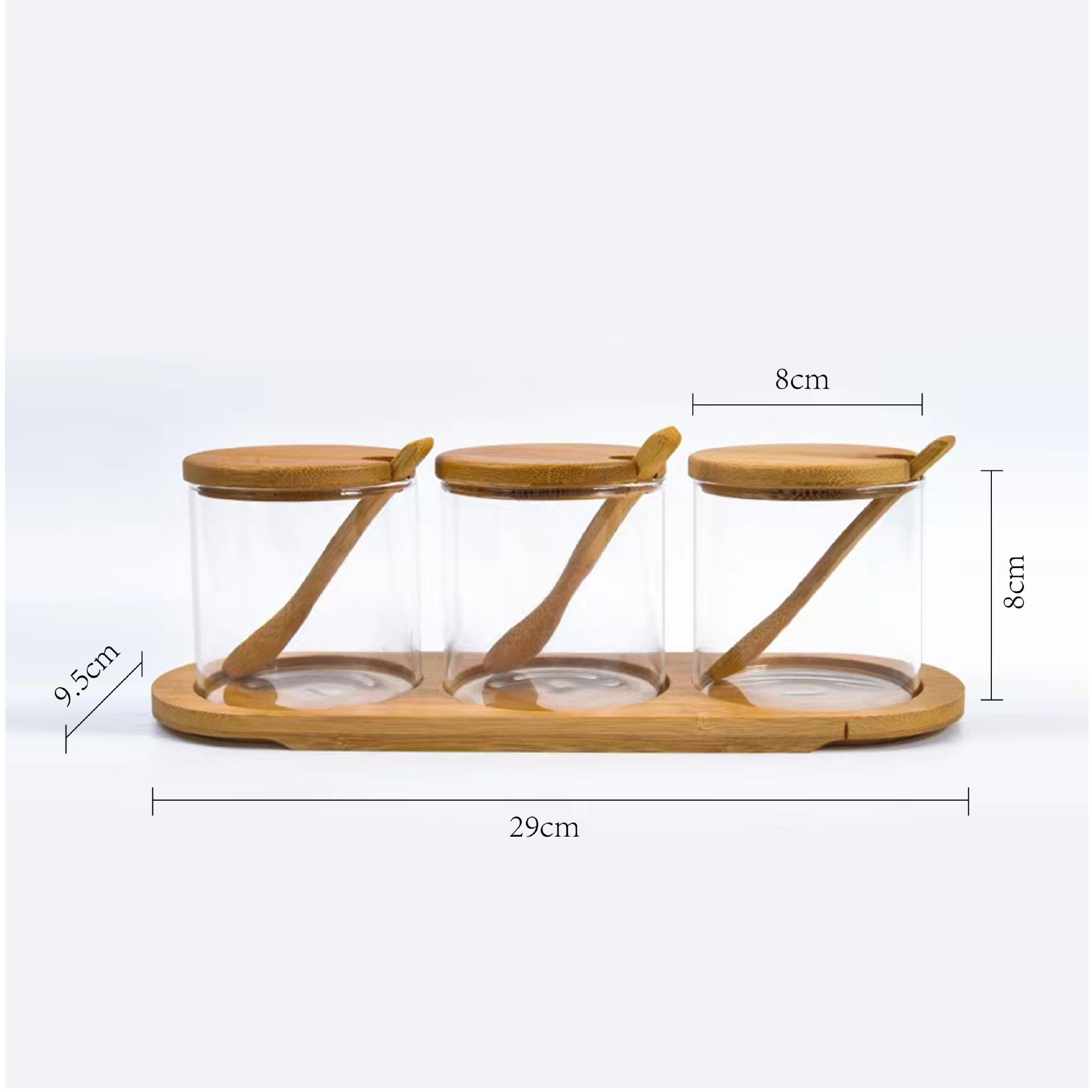 home use Support customiztion 3pcs/set high borosilicate round glass jar
