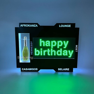 Individuelles LOGO APP programmierbarer scrolling LED-Bildschirm Nachrichtenbrett VIP Verherrlicher Anzeige Champagnerflasche Moderator für Nachtclub