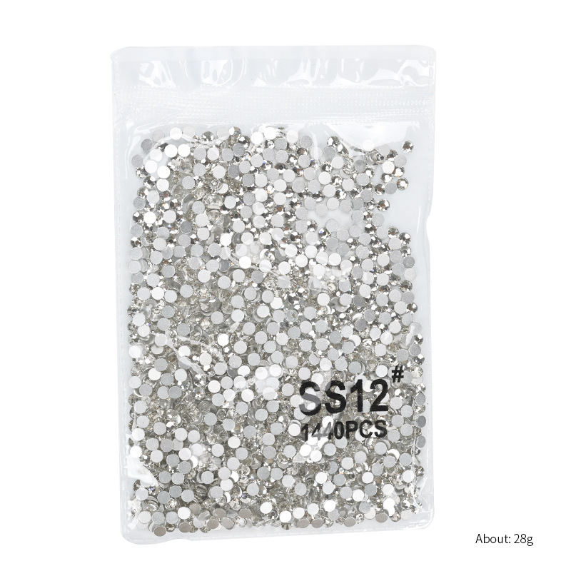 Diamantes blancos transparentes SS12 (aproximadamente 1440 unidades)