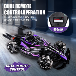 F1ดริฟท์4WD รถ RC ไฟ LED สำหรับรถแข่งรถแข่งของเล่นป้องกันการชน360การหมุนการแสดงความสามารถรวมถึงรีโมทคอนโทรลจำลองแก๊สสเปรย์ - Product Image 4