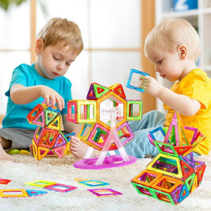 Plástico magnético telhas blocos de construção para crianças/educacional DIY 3D ímã conjunto brinquedo