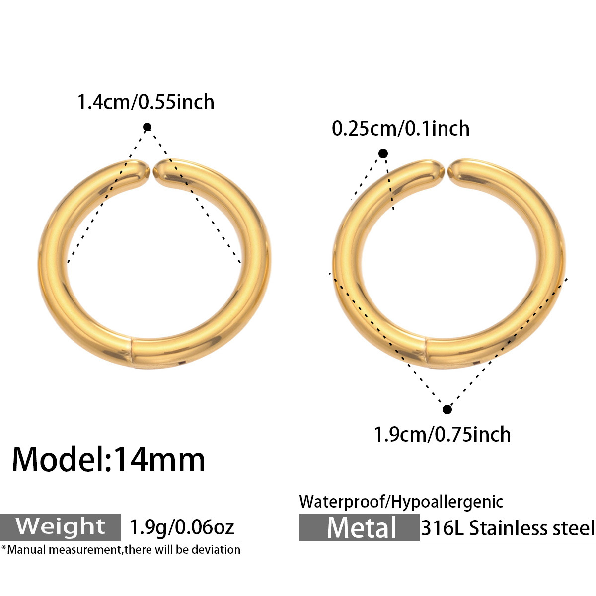 Gold 14mm