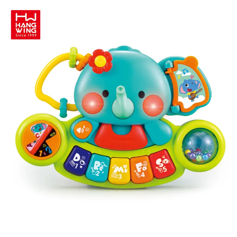 HW 6M + infantil elétrica bonito pequeno elefante teclado jogo exploração piano bebê instrumentos musicais órgão brinquedos