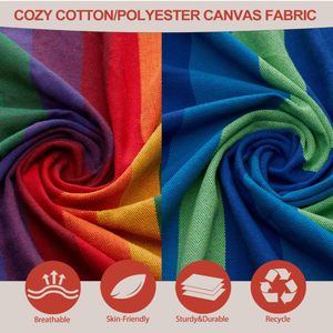 शिविर और इनडोर उपयोग के लिए डबल हैममॉक-स्टैंड चेयर और फांसी के सामान के साथ टिकाऊ कपास - Product Image 4