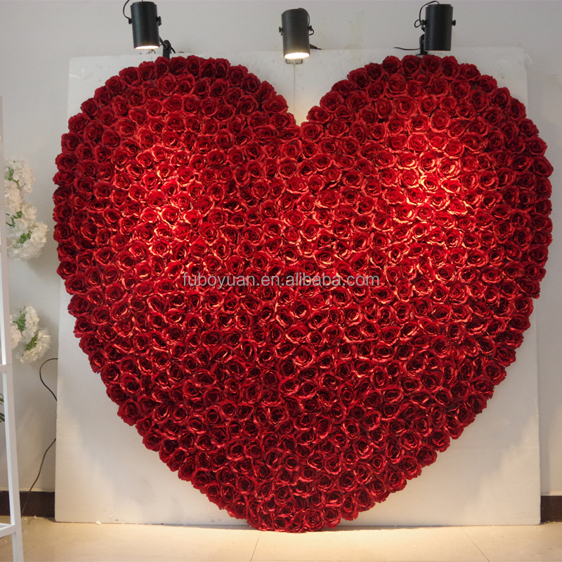 10 # mur de fleurs en forme de coeur