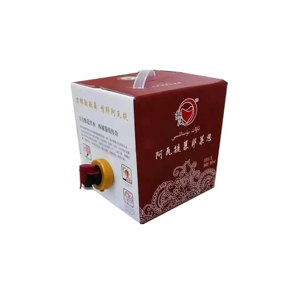 Grosir Tas Kandung Kemih Anggur Aseptik Aluminium Foil Kantong Plastik Tap Dalam Kotak Kantong dengan Katup
